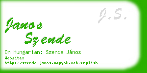 janos szende business card