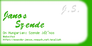 janos szende business card